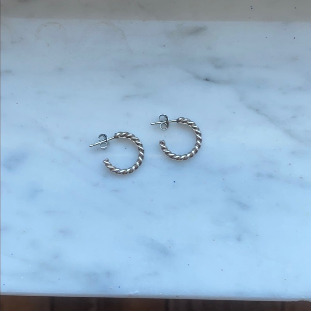 Tiffany and co twist hoop earrings